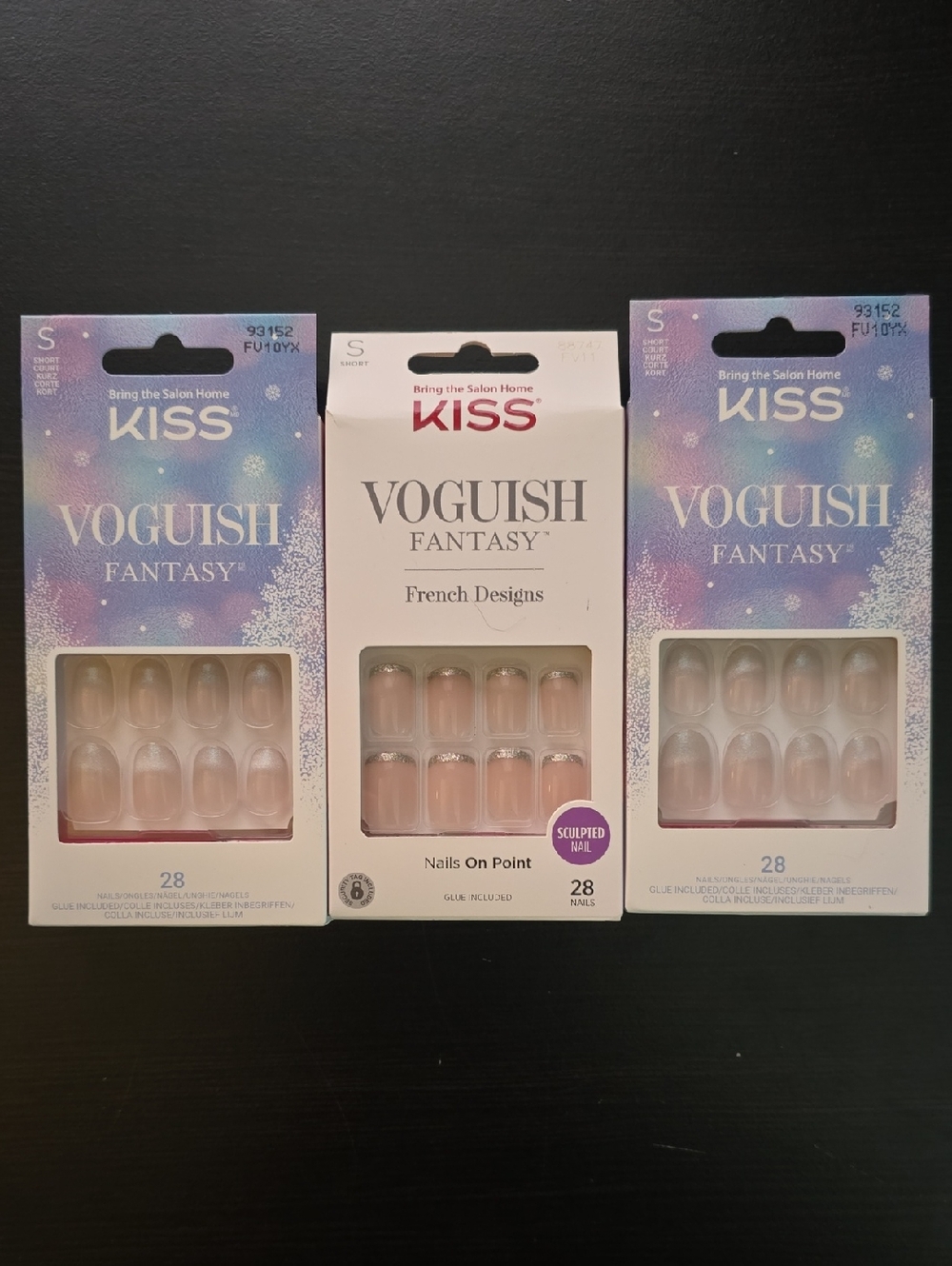 KISS Voguish Fantasy French Press-On Nails Set in Pale Pink(3-pack)